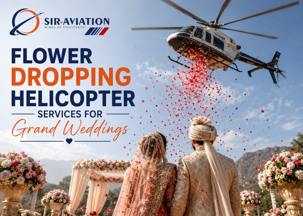 Flower Dropping Helicopter Services for Grand Weddings